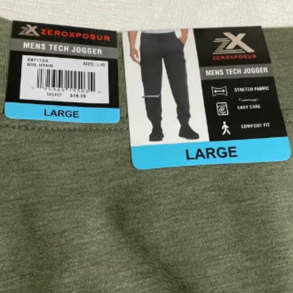 ZeroXposur Men’s Light Weight Jogger Style Tech Pants GREEN Size L - Picture 5 of 6
